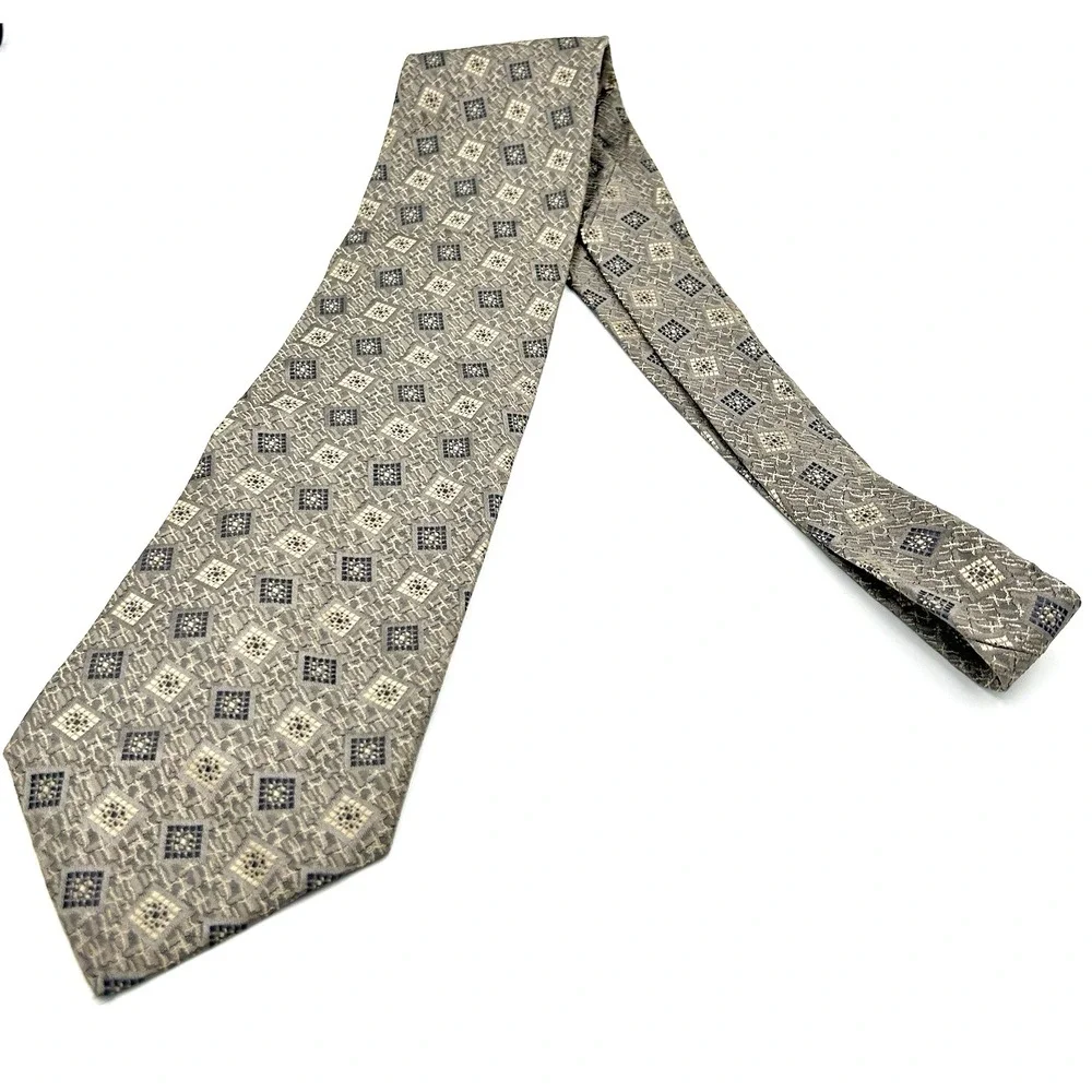 Stacy Adams 100% Silk Made USA Mens Necktie Silver‎ Square 4 Width 58 Length
